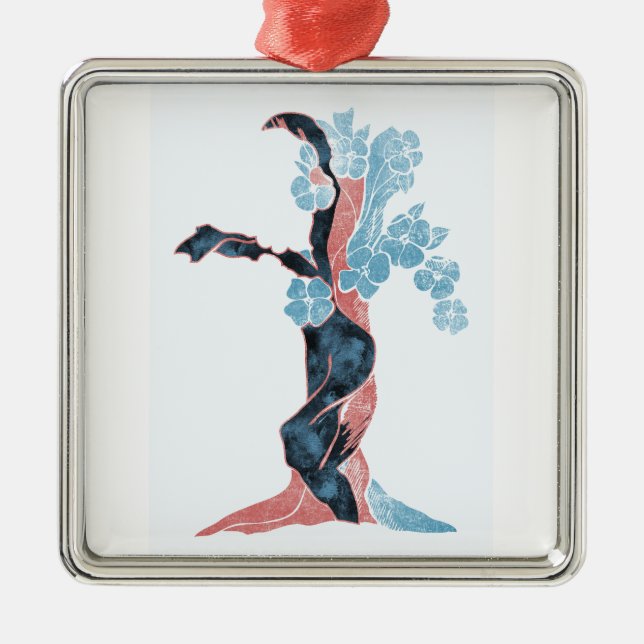 Träd Blommar Julgransprydnad Metall (Framsidan)