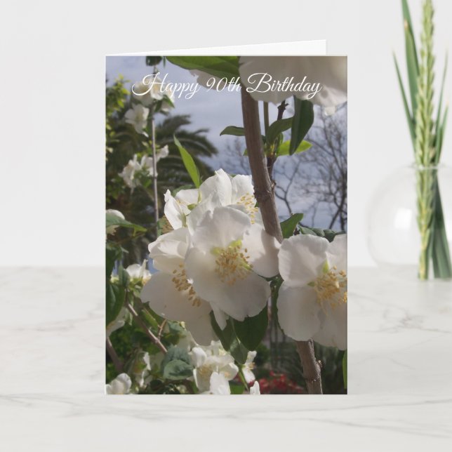 Träd Blommar Personlig 90:e födelsedag Kort (Framsida)