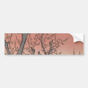 Träd Blommars Plum Garden Japans Woodblock Bildekal
