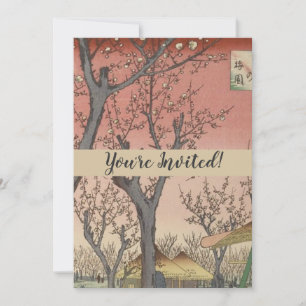 Träd Blommars Plum Garden Japanska Inbjudningar