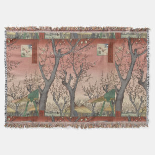 Träd Blommars Plum Garden Japanska Mysfilt