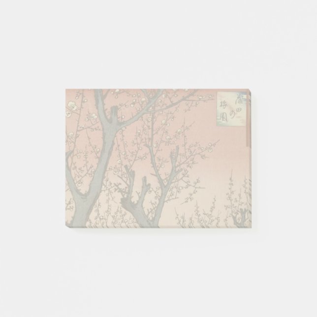Träd Blommars Plum Garden Japanska Post-it Block (Framsida)