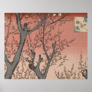 Träd Blommars Plum Garden Japanska Poster