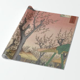 Träd Blommars Plum Garden Japanska Presentpapper