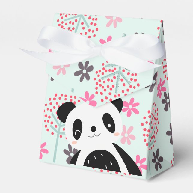 Träd, Blommor och Panda Bears Presentaskar (Framsidan Sidan)