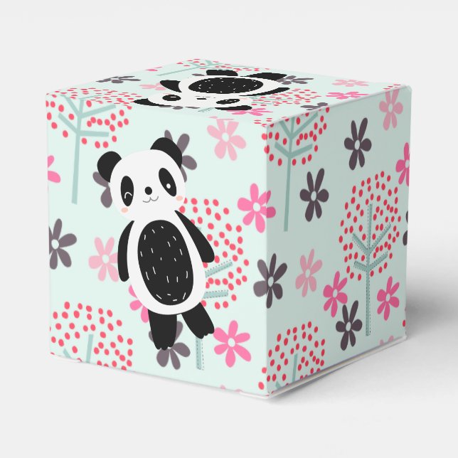 Träd, Blommor och Panda Bears Presentaskar (Baksidan Sidan)