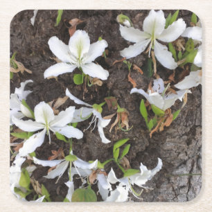 Träd blommor underlägg papper kvadrat