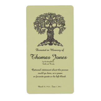 Träd Bok donerade till bokplatsens minne ... Fraktsedel