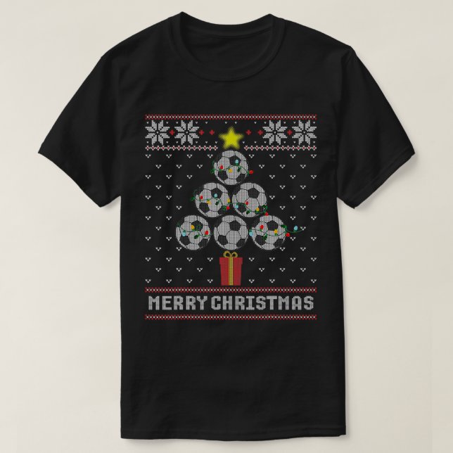 Träd Bollar God jul Ugly Sweater T Shirt (Design framsida)