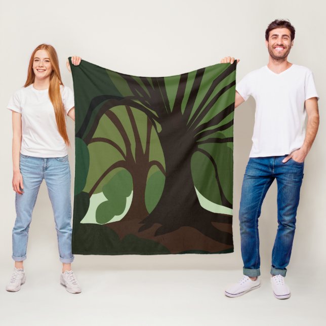 Träd botaniska naturen fleecefilt (På plats)