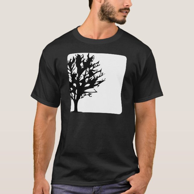 träd boxas in vit/svart tee (Framsida)