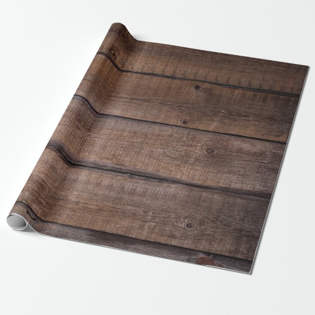 Träd-brädor bakgrundsrustik presentpapper (Utrullad)