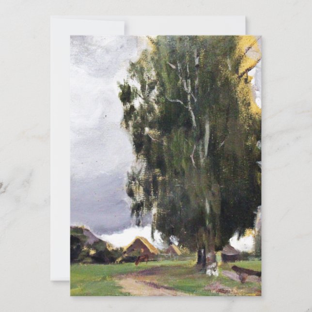 Träd bredvid en by (Framsida)