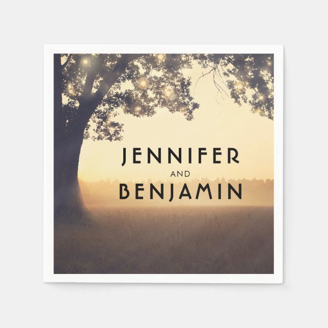 Träd Bröllop Pappersservett (Framsidan)