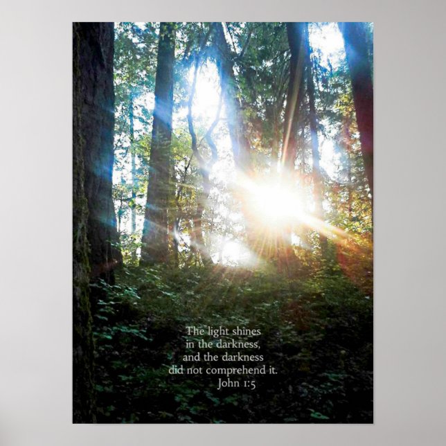 Träd Christian Bible Verse Scripture Creationart Poster (Framsidan)
