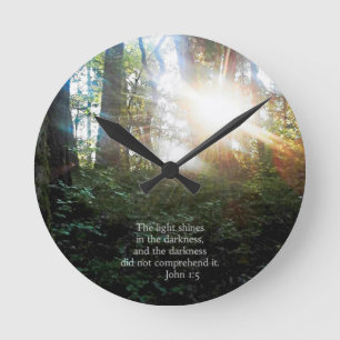 Träd Christian Bible Verse Scripture Creationart Rund Klocka