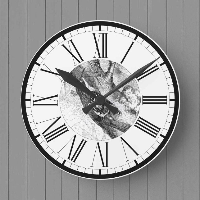 Träd Creeper British Bird Illustration Round Clock Rund Klocka (Skapare uppladdad)