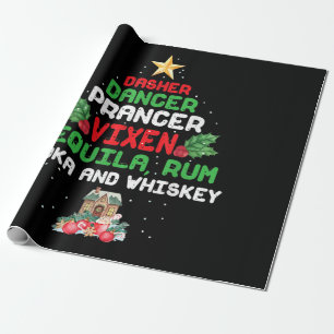 Träd Dasher Dancer Prancer Vixen Tequila Whiskey Presentpapper
