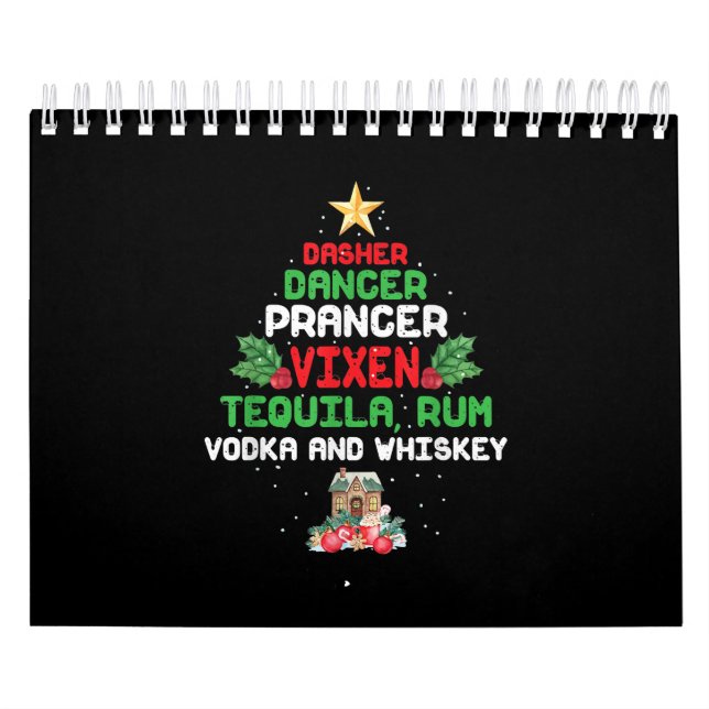 Träd Dasher Prancer Vixen Tequila Whiskey Kalender (Omslag)