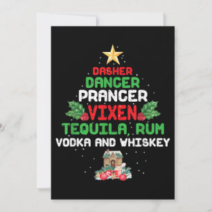 Träd Dasher Prancer Vixen Tequila Whiskey Tack Kort
