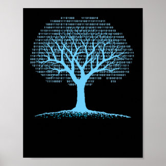 Träd-datorkodning T-Shirt Poster