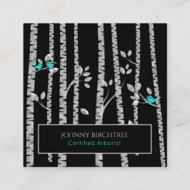*~* Träd Doktor Blue Birds Arborist Birch Träd Fyrkantigt Visitkort
