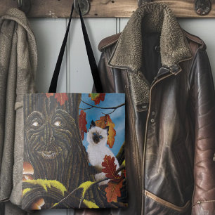 Träd Ent Cat Autumn Fantasy Tygkasse