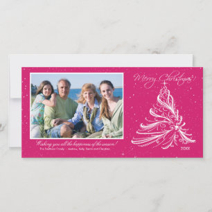 Träd-familjens julfotoport i elegant julkort