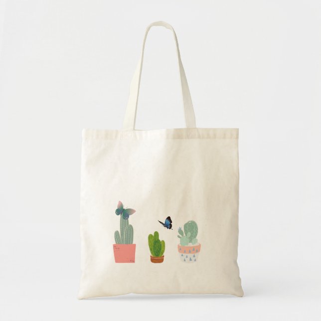 Träd Fjäril Söt Design Tote Väska (Framsidan)