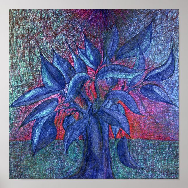 Träd Flowers Poster (Framsidan)