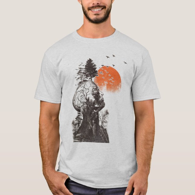 Träd för bakrusAlan människa T-shirt (Framsida)
