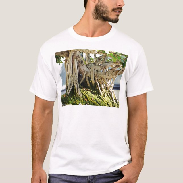 Träd för FicusBanyanBonsai rotar Tee Shirt (Framsida)