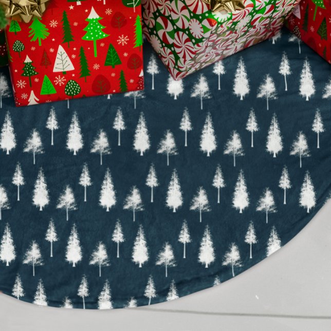 Träd för marin blå vinter julgransmatta borstad polyester (Skapare uppladdad)