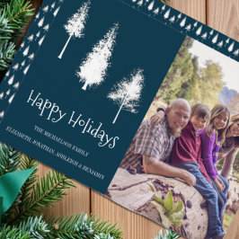 Träd för marin blå vinter julkort