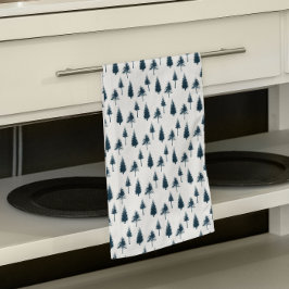 Träd för marin blå vinter kökshandduk