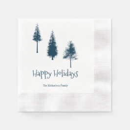 Träd för marin blå vinter pappersservett