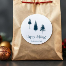 Träd för marin blå vinter runt klistermärke