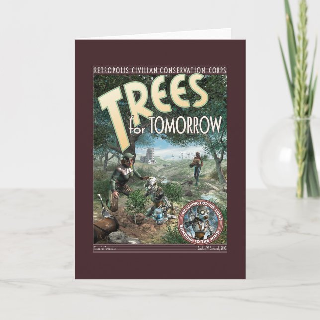 Träd för morgondaghälsningkort kort (Framsida)