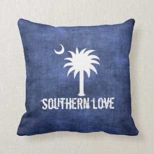 Träd för Palmetto för DenimLookSouth Carolina Kudde