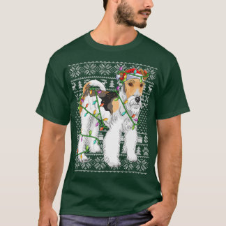 Tråd för Terrier Älskare Santa Ugly Wire Fo Terrie T Shirt