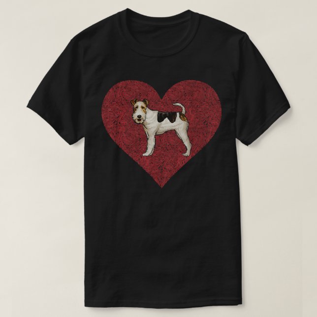 Tråd för Terrier Valentines day Hund Kärlek Finger T Shirt (Design framsida)