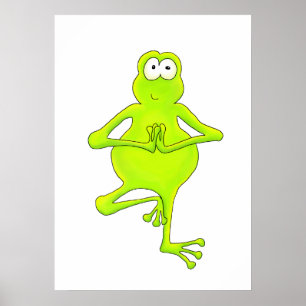 Träd för trädgrodaYoga poserar konsttrycket Poster