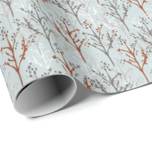 Träd Forest Blue Mönster Presentpapper