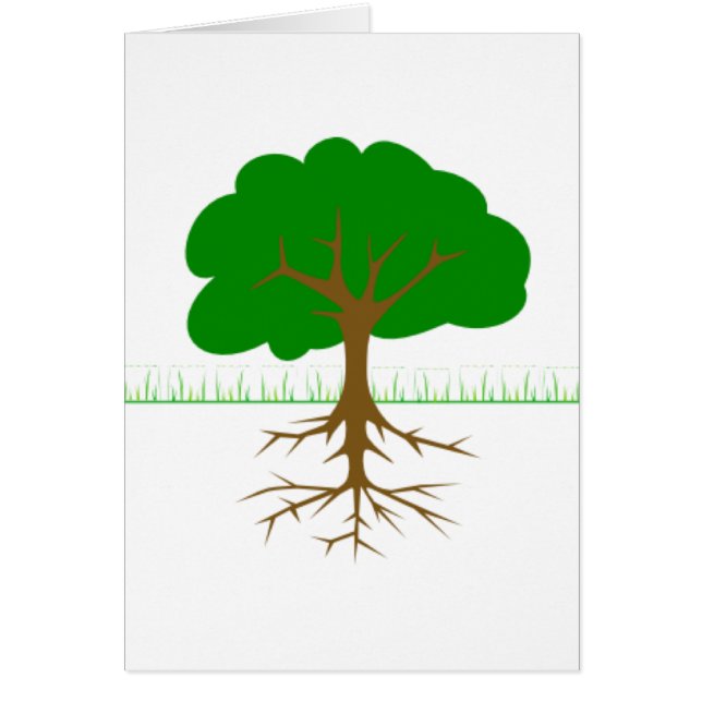 Träd förgrena sig och rotar hälsningskort (Framsidan)