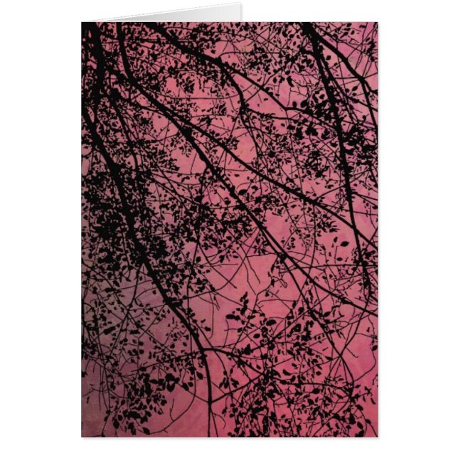 Träd förgrena sig rött, Gute Besserung Hälsningskort (Framsidan)