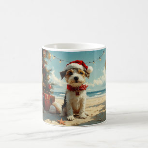 Tråd Fox Terrier Hund Jul Vintage Strand Kaffemugg