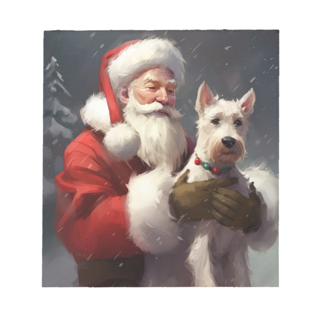 Tråd Fox Terrier Jul Tomte Festlig Jul Anteckningsblock (Framsida)