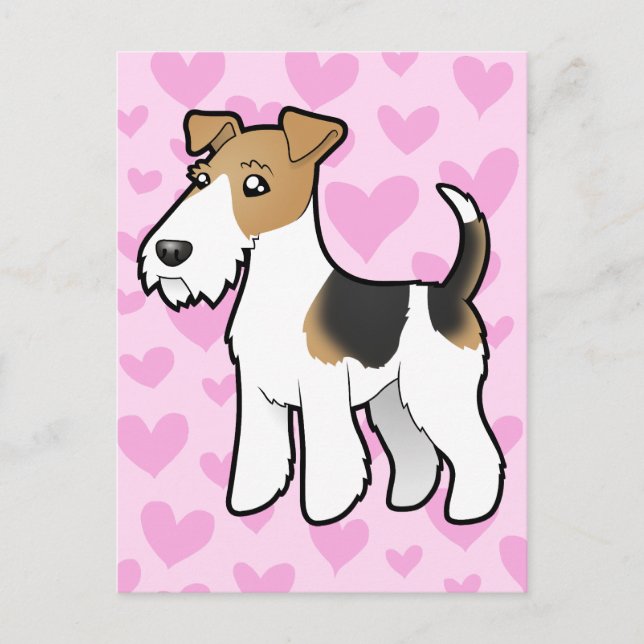 Tråd Fox Terrier Kärlek Vykort (Framsida)