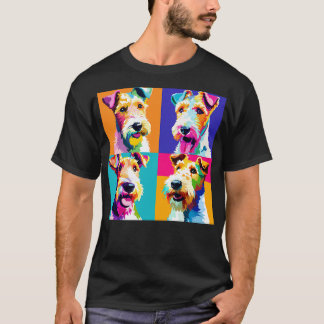 Tråd Fox Terrier Konst Hund Älskare Gåvor 2 T Shirt