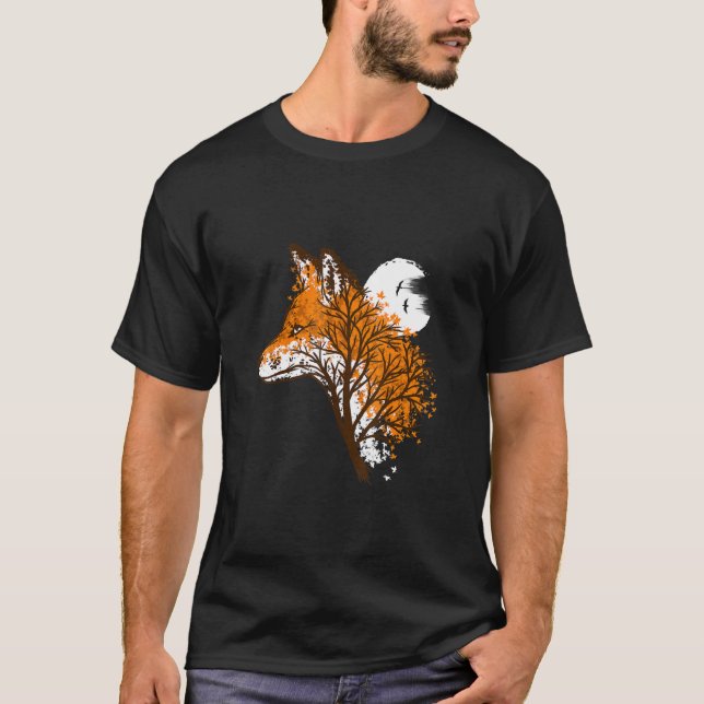 Träd Fox, vackert djur T-Shirt (Framsida)